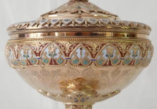 French Antique solid silver Gothic Ciborium